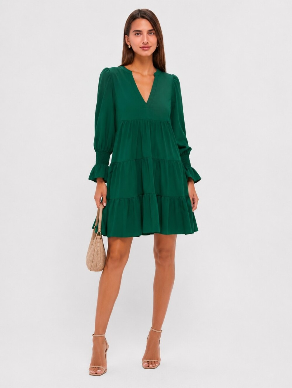 Tuckernuck Pomander Place Hunter Green Crepe Kenzo Dress Size XS